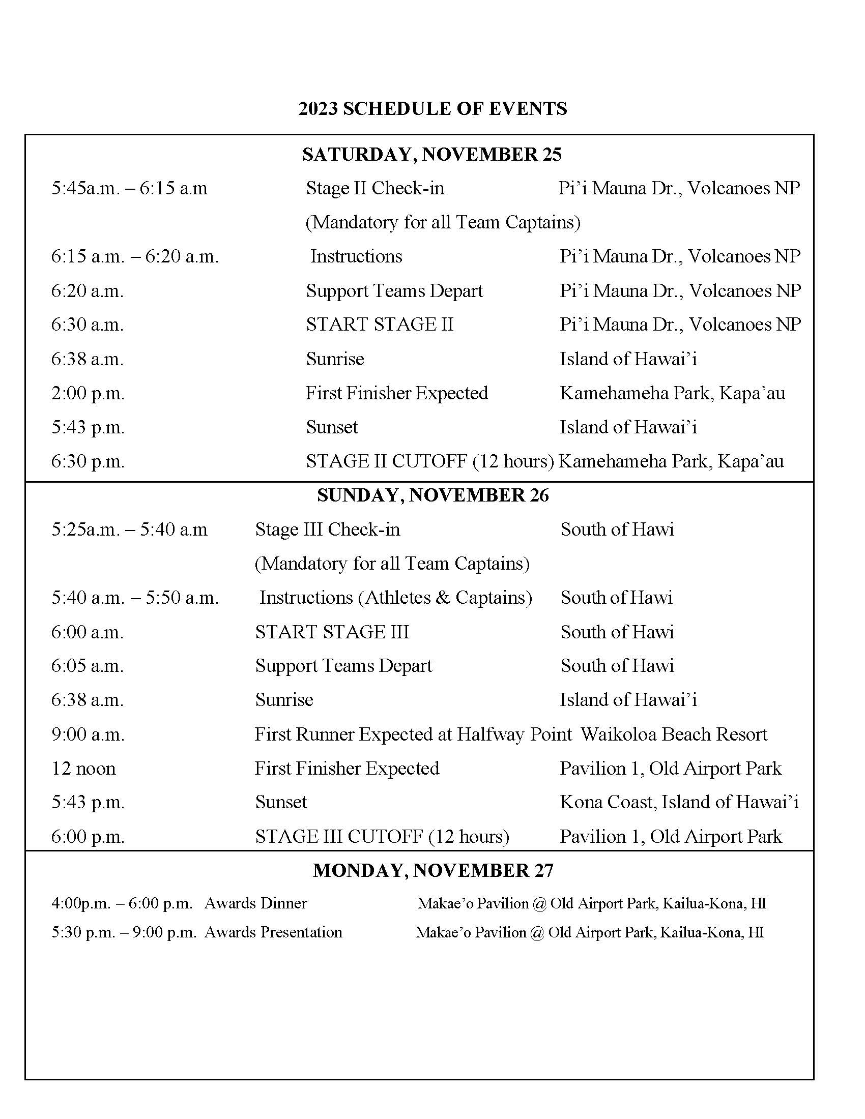 Schedule of Events 2023_Page_2 Ultraman World Championships